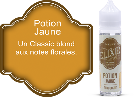 E-liquide Elixir Potion Jaune, un classic Blond aux notes florales